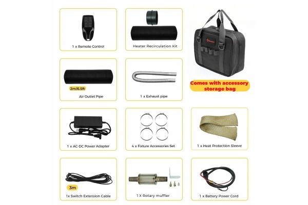 OIL HEATER 8KW 230V 12V WEBASTO WITH VENTILATION AND START STOP BT LCD Car type 4x4 SUV buses trucks cargo vans RVs passenger ca