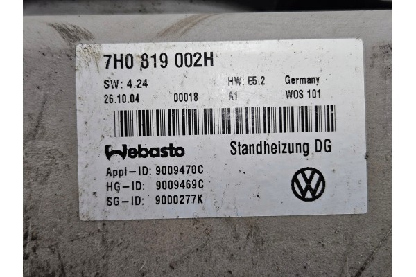 VW T5 webasto dry parking heater AIRTOP 3500 ST 7H0819002H Catalog number of the part VW T5 webasto ogrzewanie postojowe suche A