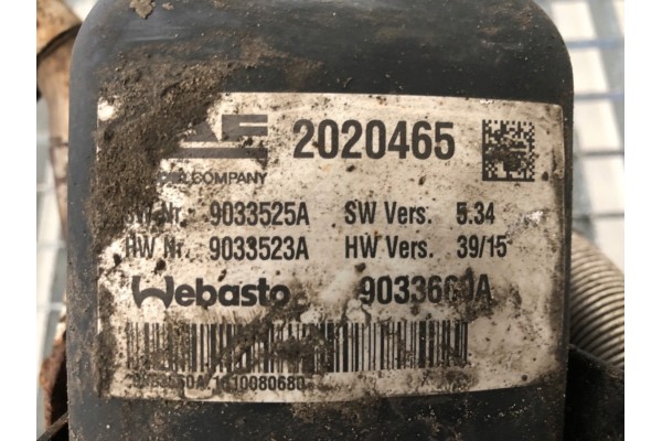 WEBASTO DAF CF 2020465 Other 10 8 THERMO PARKING HEATER Car type passenger cars