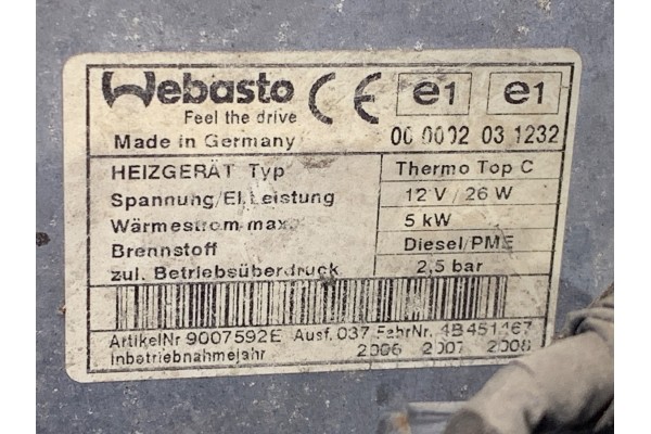 Webasto Heater for VW Transporter T5 7H0815071E Bus 2 5 03 15 Car type passenger cars