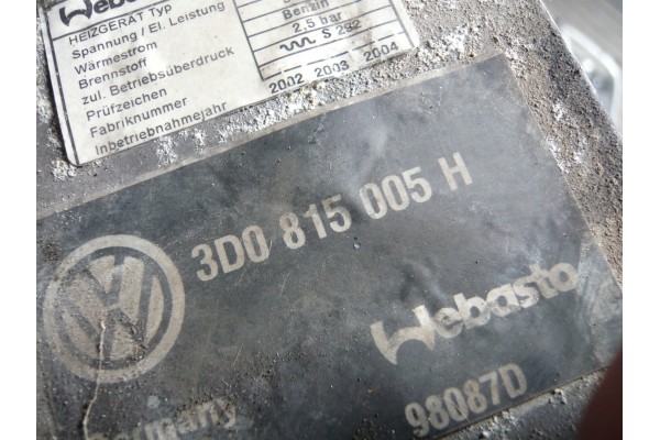 Parking heater Webasto VW PHAETON 3D0815005H Catalog number of the part 3D0815005H