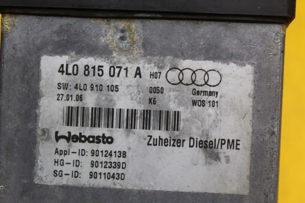 Calefacción Webasto para Porsche Cayenne II y Touareg II Q7 4L0815071