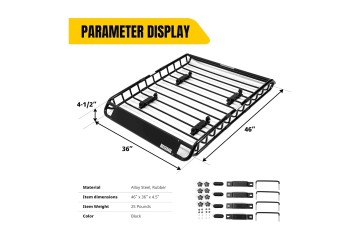 Roof rack steel basket 116 8 x 91 4 x 11 5 cm Part manufacturer Acura OE