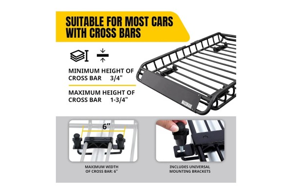 Roof rack steel basket 116 8 x 91 4 x 11 5 cm Customs tariff code 87089997