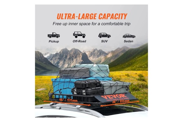 Roof rack 1175 x 915 x 114 mm Basket with a load capacity of 90 kg Catalog number of the part B0BZTQLXZH