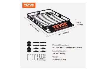 Baca para Techo 1175 x 915 x 114 mm con Capacidad de Carga de 90 kg
