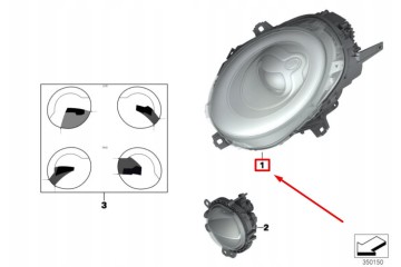 Faro delantero derecho MINI CLUBMAN F54 LHD USA 63117401606 ORIGINAL
