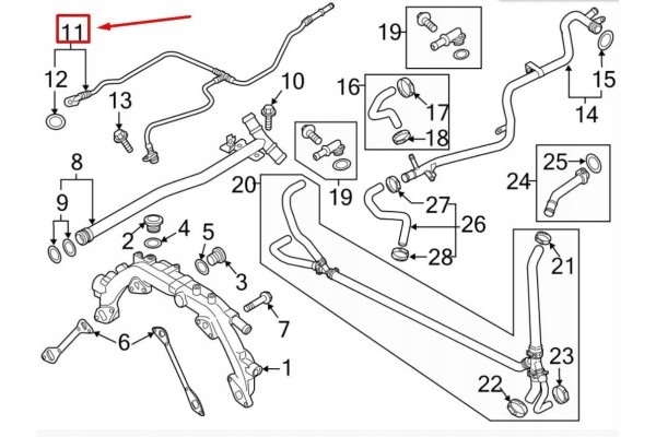 Ventilación del refrigerante para Porsche Cayenne 2010-2015 O.E.M