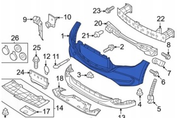 FRONT BUMPER DOWN TOP SET MAZDA CX 5 2022 Installation side front