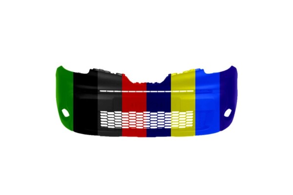Front bumper with halogen mount with reinforcement black KANGOO Part manufacturer Blic