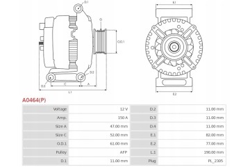 New VOLVO XC60 3 2 AWD Alternator VOLVO S80 3 0 T6 AWD VOLVO XC70 3 0 T6 Catalog number of the original FORD 6G9N10300LA FORD 6G
