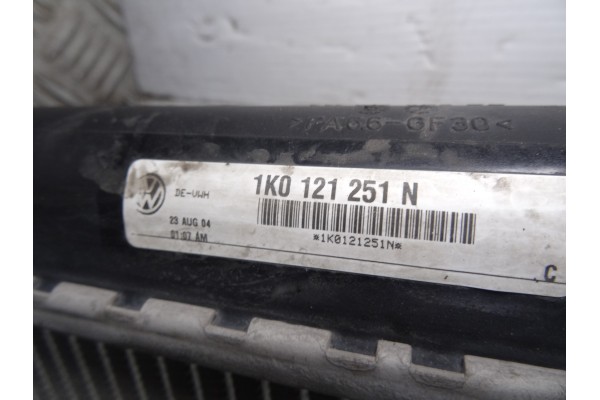 1K0121251N RADIADOR AGUA AUDI A3 SPORTBACK (8PA) 2.0 TDI Ambiente 2004 1K0121251N 209074 AUDI - 1