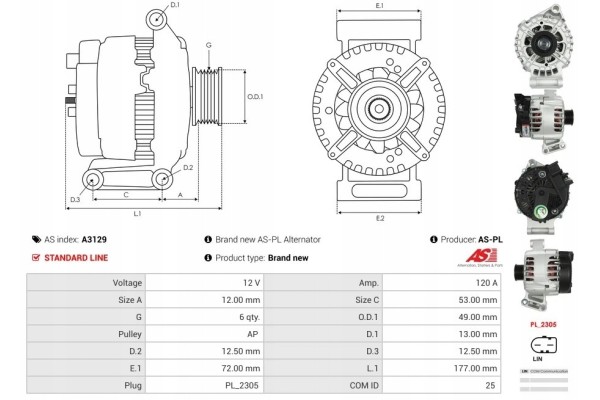New Alternator FORD GRAND C MAX DXA CB7 DXA CEU 1 6 Ti FORD FOCUS III 1 Version European