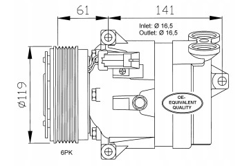 AIR CONDITIONING COMPRESSOR B 95 02 NRF