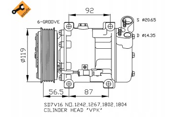 AIR CONDITIONING COMPRESSOR TYPE SANDEN C C5 01 04 BERLINGO 08 XSARA XSARA PI Catalog number of the part 32270