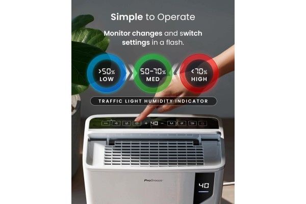 DEHUMIDIFIER 20 L DAY TO 35 M2 WITH HUMIDITY SENSOR TIMER Customs tariff code 84798997