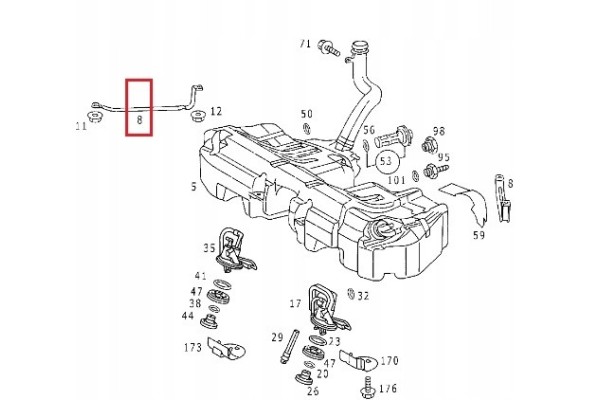 MERCEDES CLK W208 W202 OE Fuel Tank Mount Bracket Packaging status original