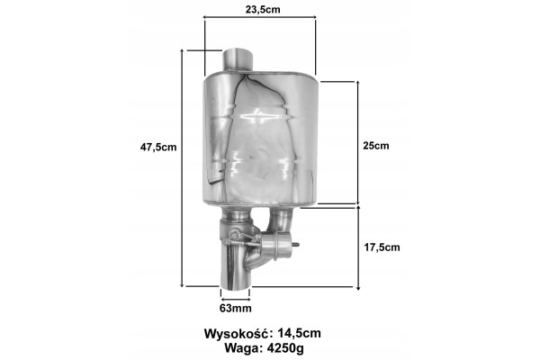ACTIVE END SILENCER WITH SOUND ADJUSTMENT SPORTS THROTTLE 2 5 63mm Installation side rear