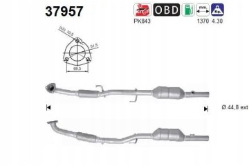 CATALYST EMISSION EURO 5 37957 AS SEAT SKODA VW Part manufacturer AS