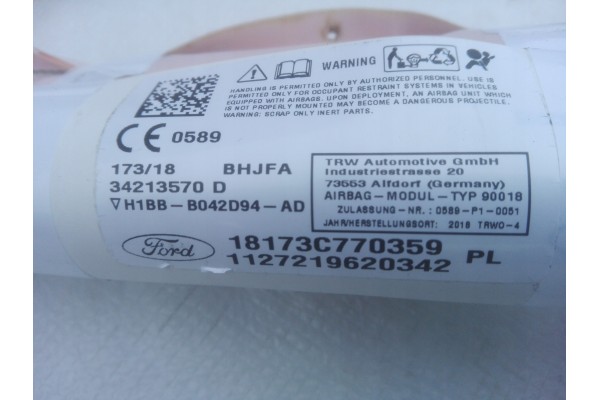 FORD FIESTA MK8 AIRBAG CURTAIN RIGHT ORIGINAL Car type passenger cars
