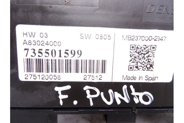 735501599 MANDO CLIMATIZADOR FIAT III PUNTO (199) Easy 2013 735501599 212763 FIAT - 1