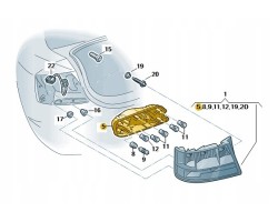 New original bulb fixture with bulbs for Audi A6 left rear
