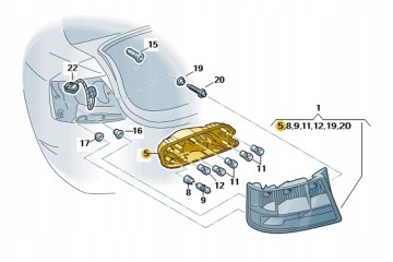 New original bulb fixture with bulbs for Audi A6 left rear