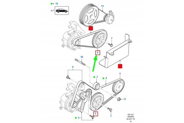 Crankshaft pulley FORD MONDEO MK3 4C1Q 6B319 DC 1594853 ORIGINAL Catalog number of the part 1594853