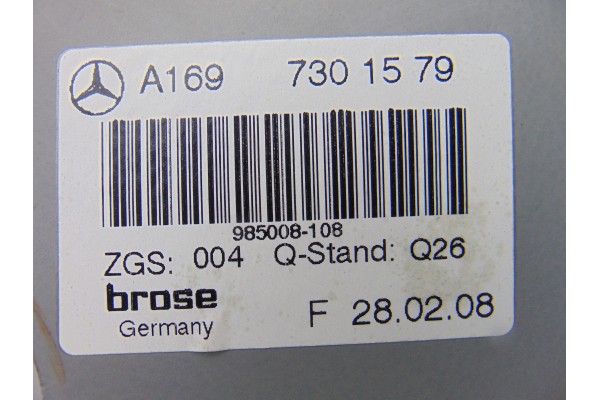 A1697301579 ELEVALUNAS TRASERO IZQUIERDO MERCEDES-BENZ CLASE B (BM 245)