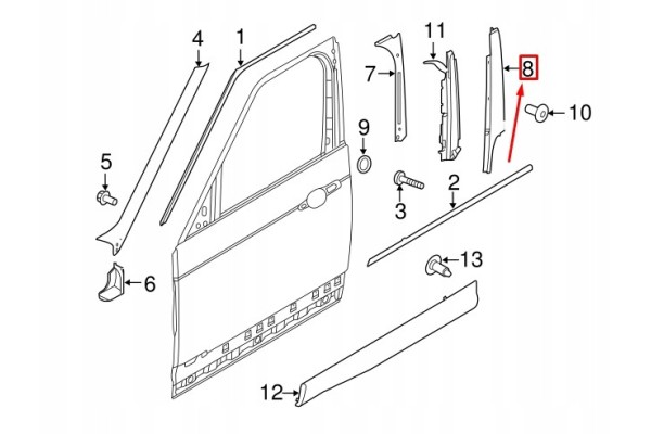 LR RANGE ROVER SPORT L494 Finishing strip left door LR118291 NEW Quality of parts according to GVO O original with manufacturer 