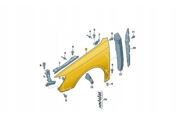 MUDGUARD LEFT FRONT AUDI A3 8V 8V5821105A FROM ASO Installation side front left