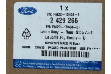 FORD S MAX MK2 ST LINE 2015 2023 LAMP RIGHT REAR LED ORIGINAL FM2B 13404 BF Quality of parts according to GVO Q original with fa