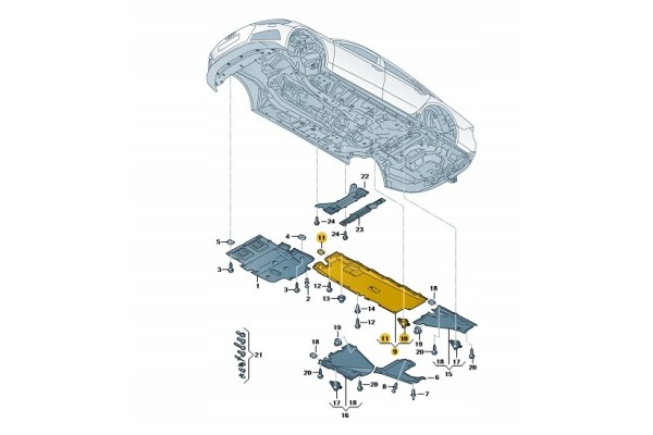 Cubierta de chasis Audi OE 4K0825207M lado izquierdo nuevo 2