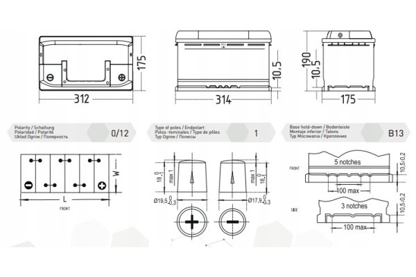 Battery ZAP Uni 12V 85Ah 700A Packaging status original