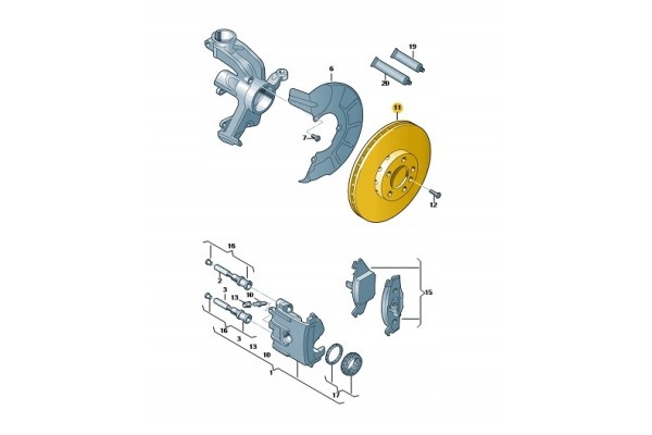 New original front brake discs and pads set JZW698302CD Number of discs offered 2