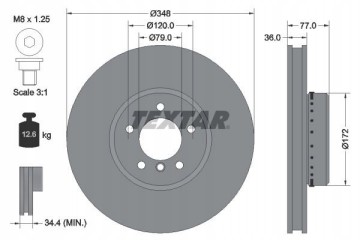 TEXTAR 92182425 BRAKE DISC BMW P 5 6 3 0 D 4 8 04 10 Part manufacturer Textar