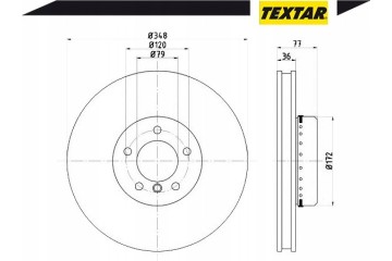 TEXTAR 92182425 BRAKE DISC BMW P 5 6 3 0 D 4 8 04 10 Installation side front