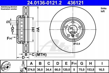 BRAKE DISC FRONT LE BMW 5 GRAN TURISMO 09 16 ATE Number of discs offered 1