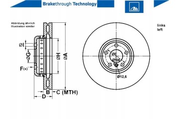 BRAKE DISC FRONT LE BMW 5 GRAN TURISMO 09 16 ATE Car type passenger cars