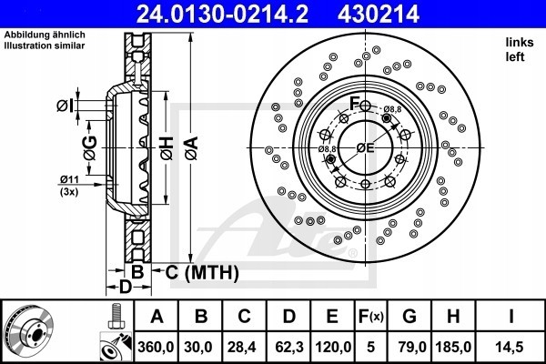 BRAKE DISC FRONT LE VENTILATED BMW M1 11 12 M3 07 13 Number of discs offered 1