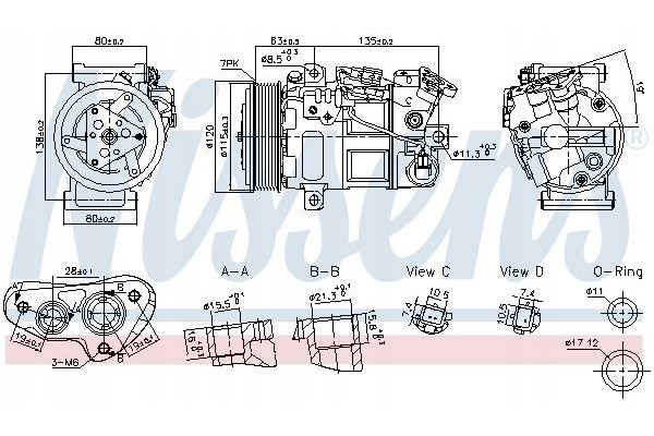 Compresor de aire acondicionado Nissens 891017 nuevo 3