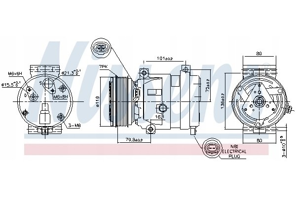 Compresor de aire acondicionado Nissens 89267 nuevo 3