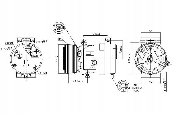 Compresor de aire acondicionado Nissens 89267 nuevo 11