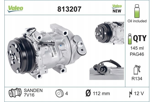 Compresor de Aire Acondicionado Valeo 813207 nuevo 2