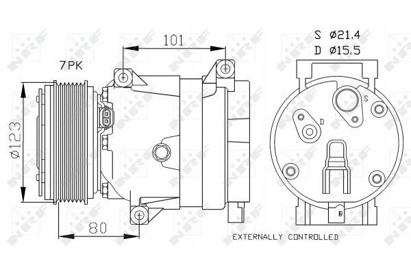 Compresor de aire acondicionado Nrf 32872 V5 para Renault Laguna II (KG0/1) usado 2