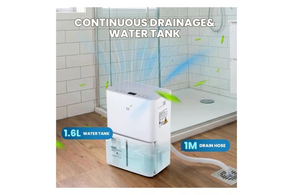 Deshumidificador 15 L/día Control Inteligente de Humedad Temporizador
