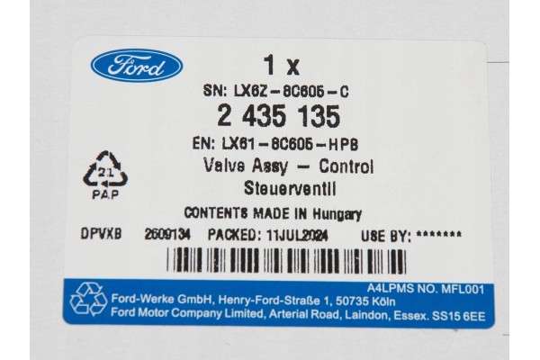 Válvula del sistema de refrigeración calefactor Kuga Escape 2.5 híbrido 2020 nuevo 4