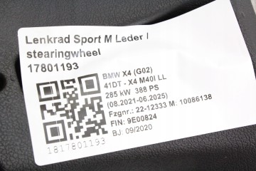 Volante Deportivo M con Paletas BMW G01 X3 G02 X4 M40i