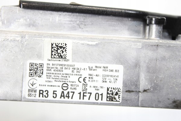 RAM HIGH DAB ECE BMW F40 F44 U06 G20 G22 G30 G60 G01 G05 U11 G07 Part manufacturer BMW OE
