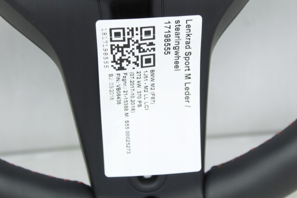 Volante de Cuero M Package para BMW M2 F87, M3 F80, M4 F82 F83
